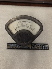 Vintage 0-50V Analog Voltmeter Panel Gauge Shield Shape Steampunk Untested picture