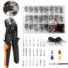 820PCS Electrical Connector Pin Repair Kit Ratchet Crimp Tool Terminal Extractor picture