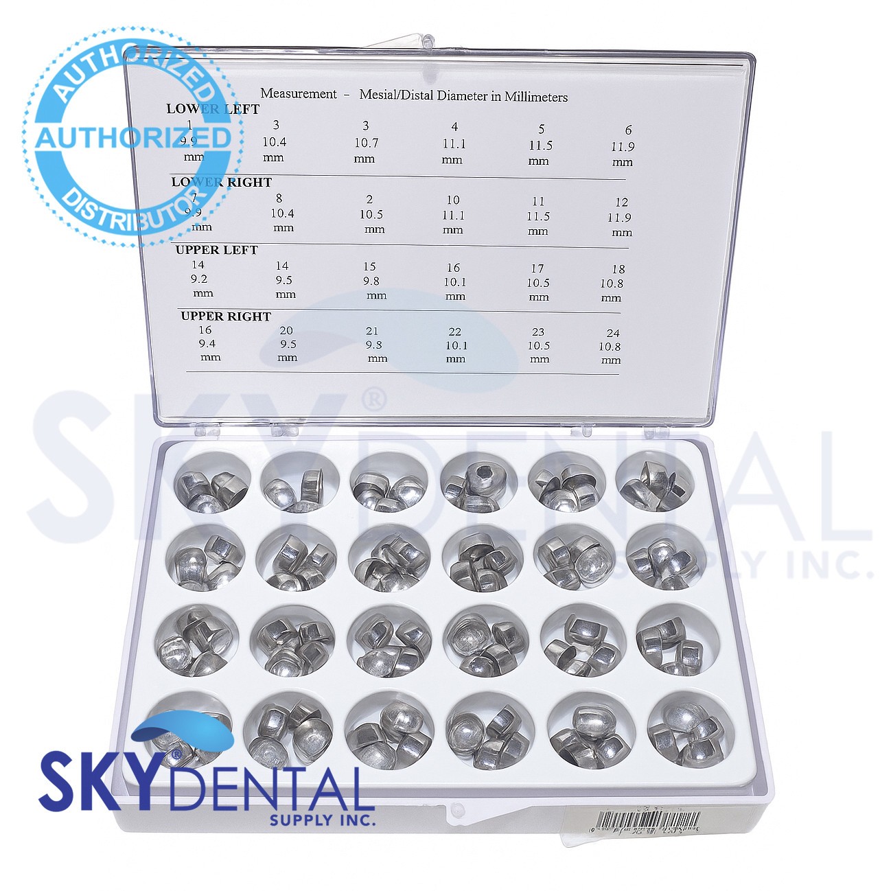 Dental  Aluminum Temporary Molar Crown Kit (96pcs) *** size #1-24