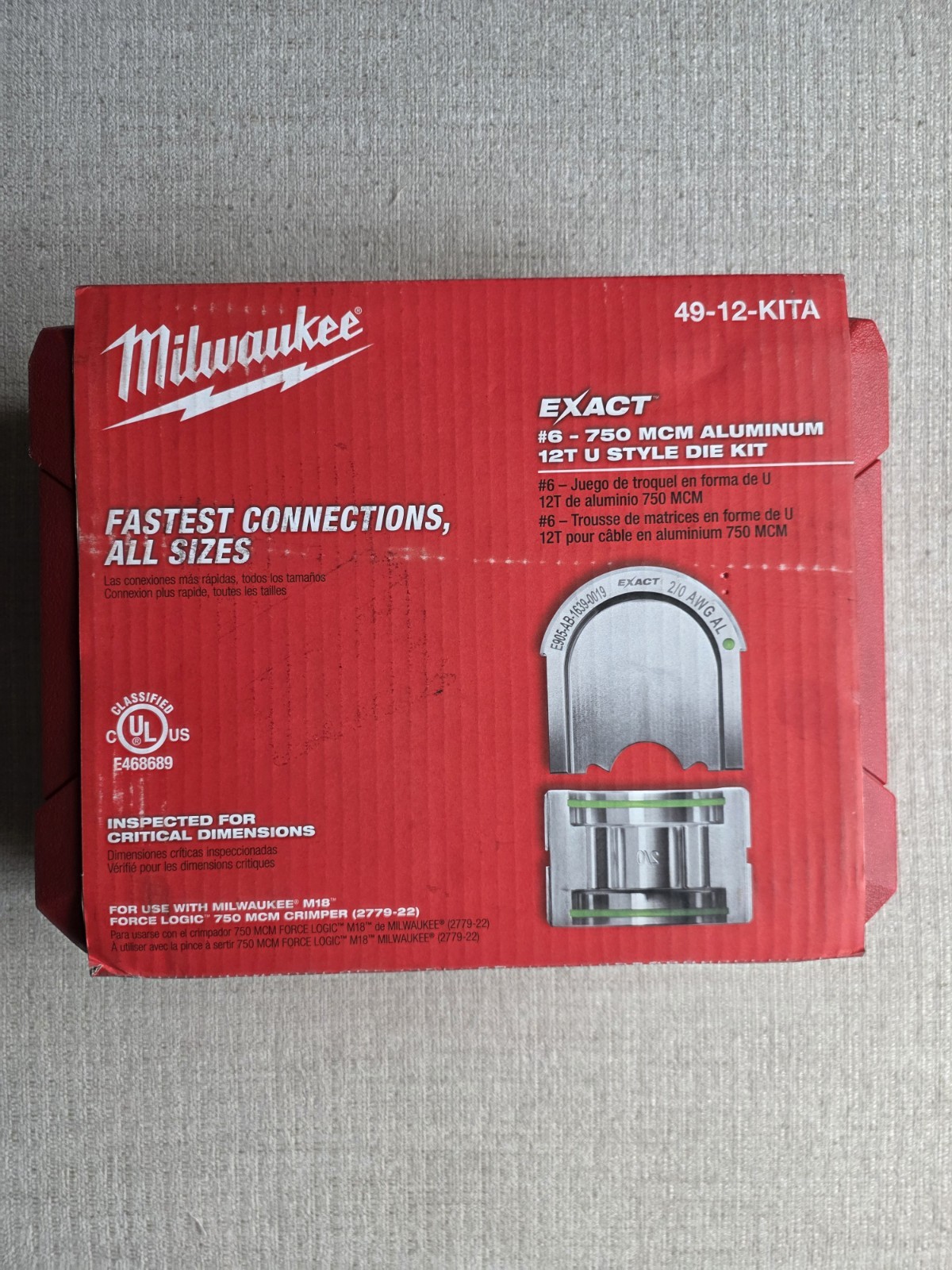 Milwaukee 49-12-KITA Exact 6-750 MCM Aluminum 12T U-Style Die Kit 49-12-KITA New