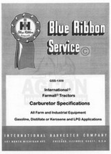 Farmall International Carburetor Specs. Service Manual picture