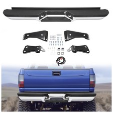 Chrome Steel Rear Bumper Assembly Compatible with 1988-2000 Chevy Silverado GMC picture