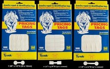 1000 Rhino Tyvek White Adhesive Dumbbell Jewelry Labeling Price Tags - 3 Styles picture