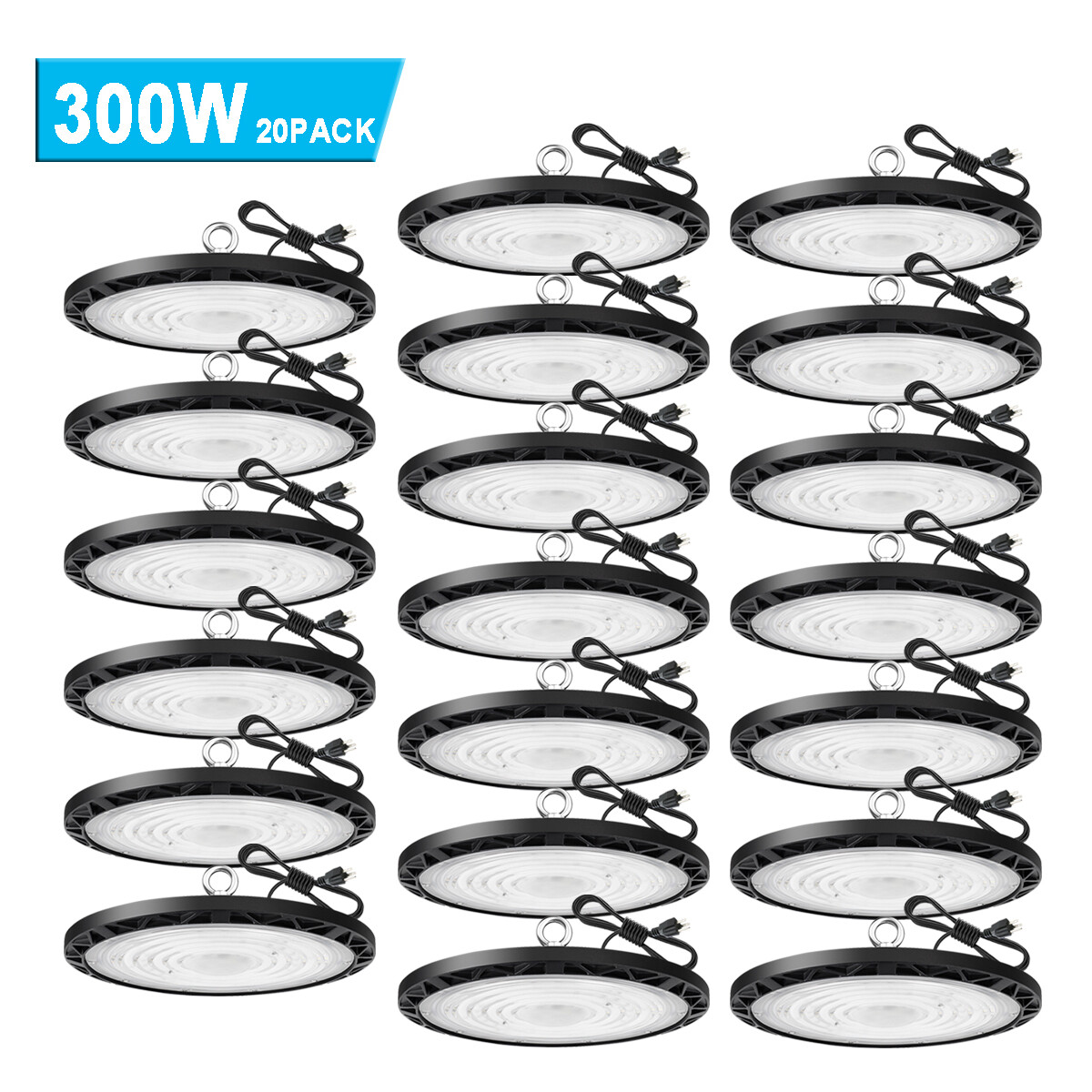 20Pcs 300W UFO LED High Bay Light Industrial Commercial Factory Gym Shop Light