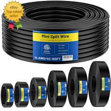 100FT 14/4 Mini Split Cable, 14 AWG 4 Conductor Stranded Pure Copper ETL Listed picture