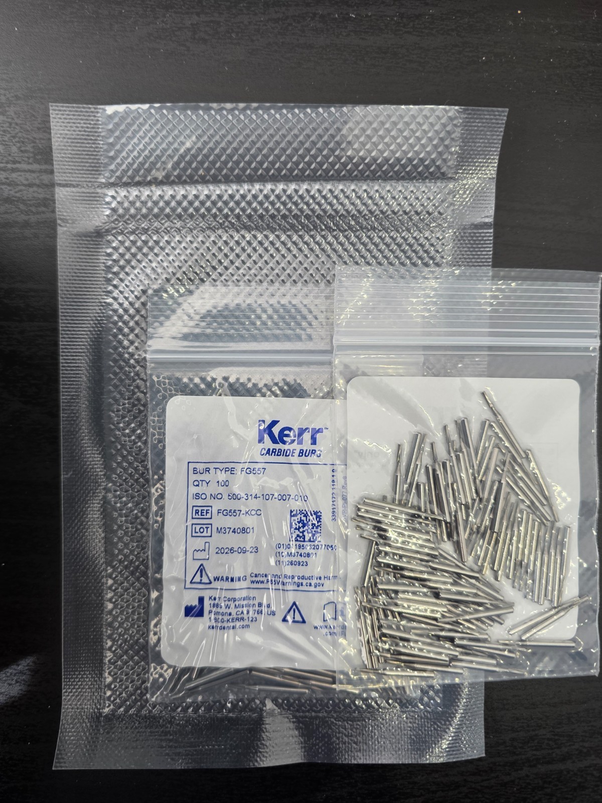 Kerr Beavers FG557 Carbide Burs 100/Pk Crosscut Fissure FG557-KCC NEW SEALED