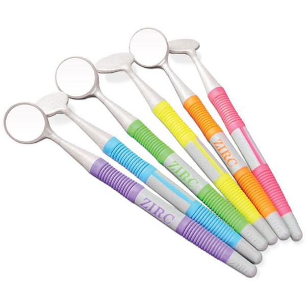 Zirc Dental 50Z364N Crystal HD Mirror Soft Grip #5 Vibrant Assorted 12/Pk