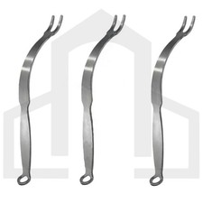 PCL Retractors 3 pcs Set  , 10”, Curved, Double Prong, 12 mm Spread, 5 mm picture