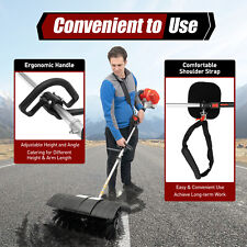 52cc Gas Power Sweeper Hand Held Broom Cleaning Driveway Turf Grass 1700W 2.3HP picture