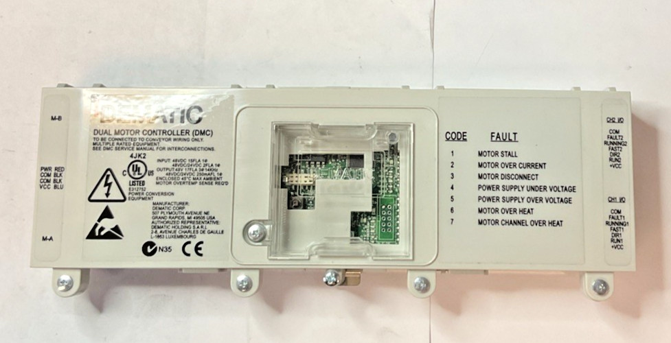 DEMATIC K041907AAA DUAL MOTOR CONTROLLER REV.AF 48VDC 14KHZ DEMATIC K041907AAA DUAL MOTOR CONTROLLER REV.AF 48VDC 14KHZ