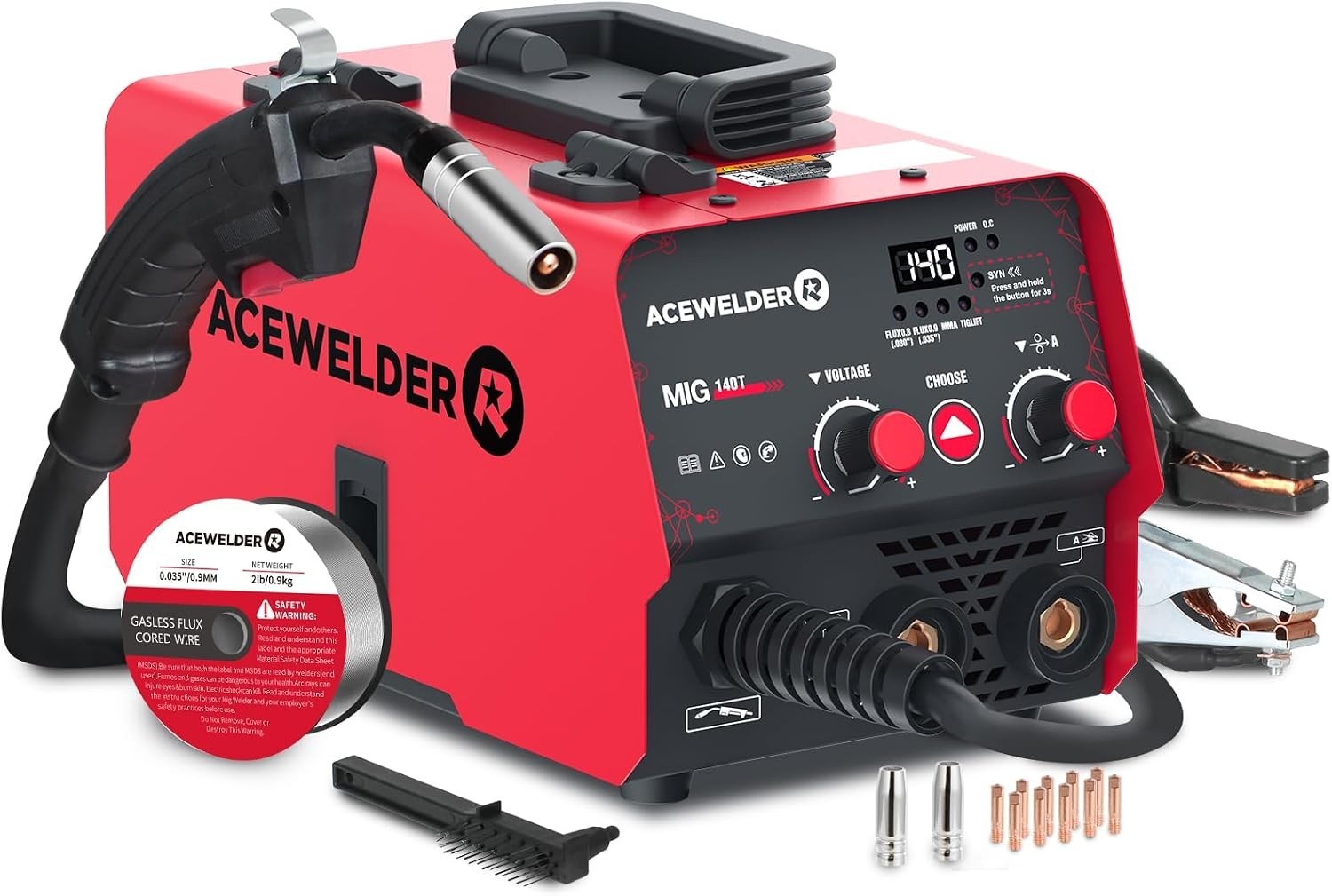 3 IN 1 Welder 140A Gasless Flux MIG/Lift Tig/Stick Welding Machine 110V Inverter 3 IN 1 Welder 140A Gasless Flux MIG/Lift Tig/Stick Welding Machine 110V Inverter