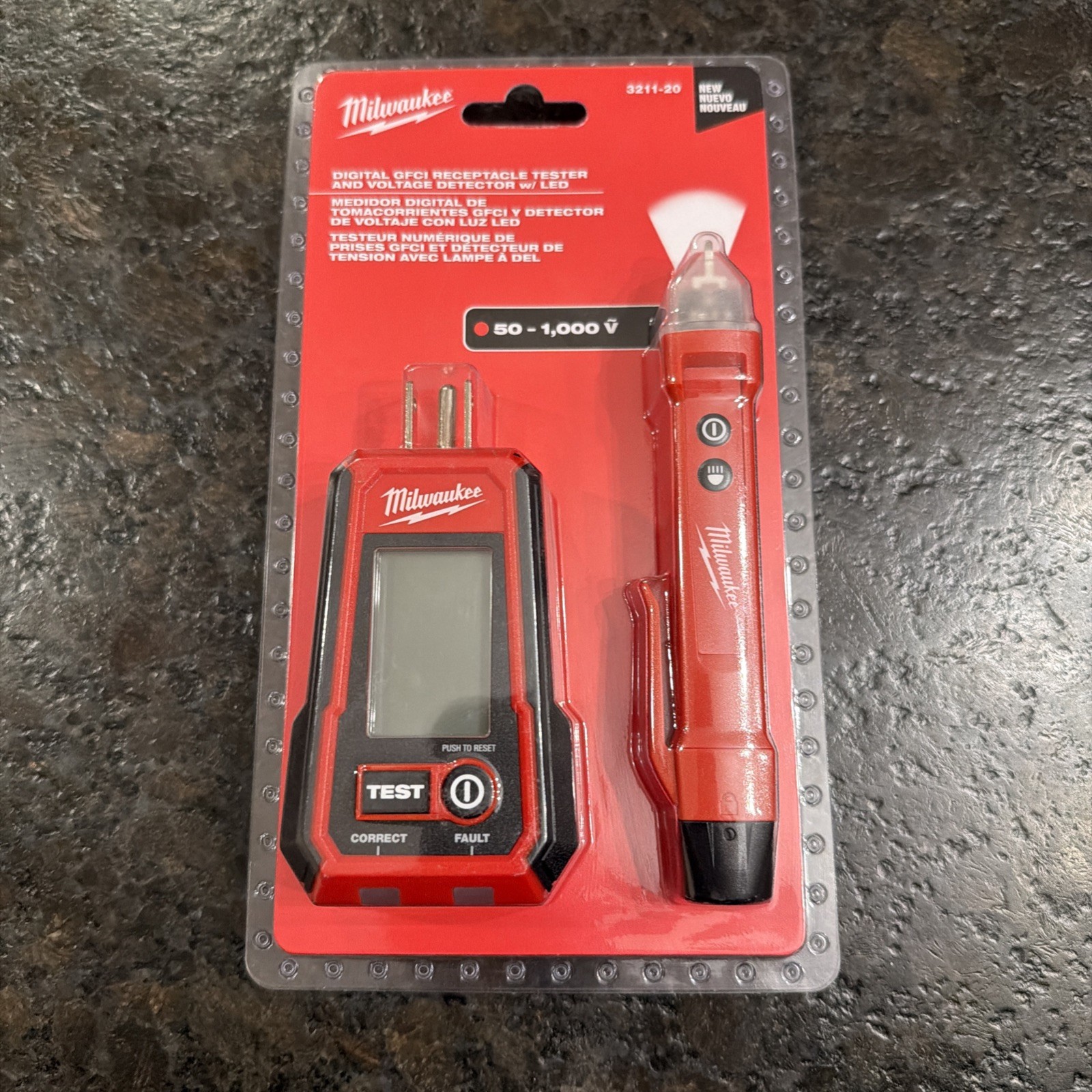Milwaukee 3211-20 Digital GFCI Receptacle Tester and Voltage Detector w/ LED New Milwaukee 3211-20 Digital GFCI Receptacle Tester and Voltage Detector w/ LED New