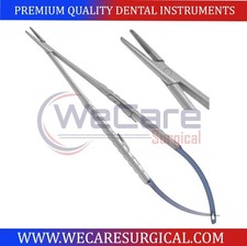 Dental Micro Surgery Needle Holders Air Castroviejo Tungsten Carbide 18cm BLUE picture