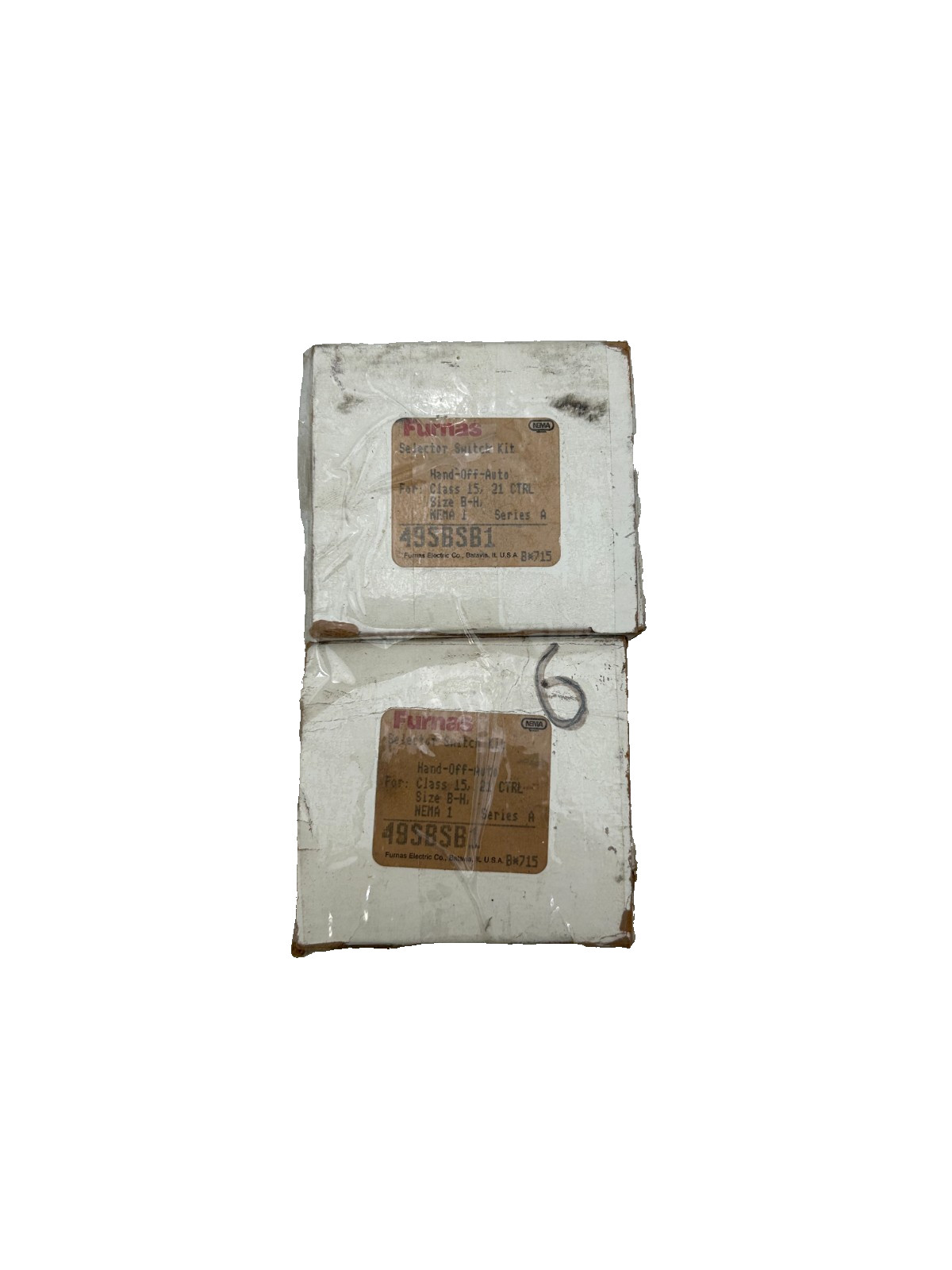 Furnas 49SBSB1 Selector Switch Kit, Hand-Off-Auto Class 15, 21 CTRL - Lot of 2