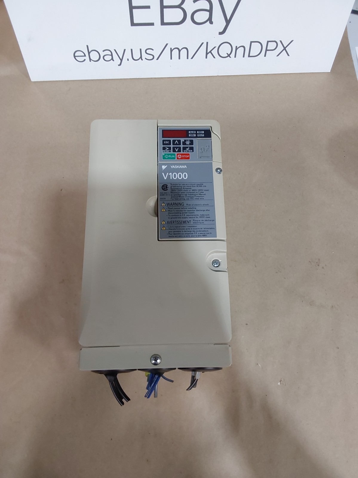 Variable Frequency Drive,Yaskawa CIMR-VU4A0018FAA w/SIEN3 Ethernet/IP Port
