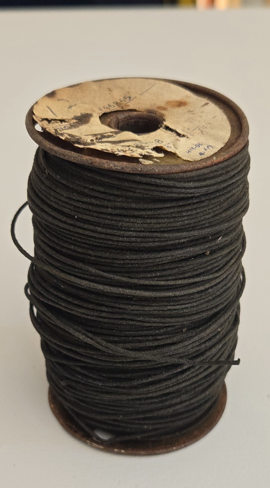 50' Vintage Brown 1-Wire Cloth Covered on Original Spool 50' Vintage Brown 1-Wire Cloth Covered on Original Spool