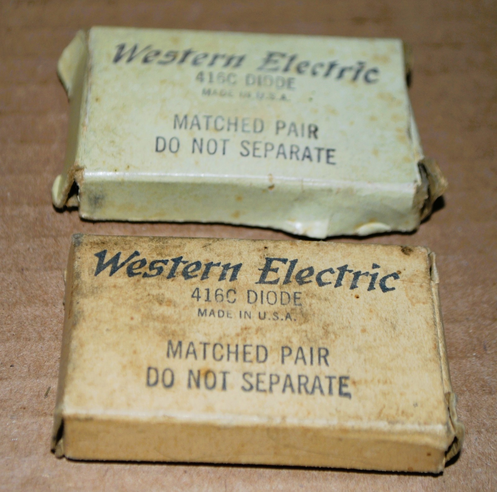 2 NOS vintage Pair of Western Electric 416C Diodes 1960's in boxes