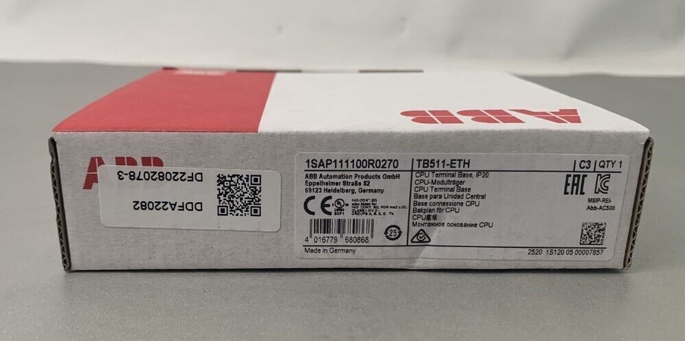 ABB 1SAP111100R0270 TB511-ETH Ethernet Terminal Base Unit ABB 1SAP111100R0270 TB511-ETH Ethernet Terminal Base Unit