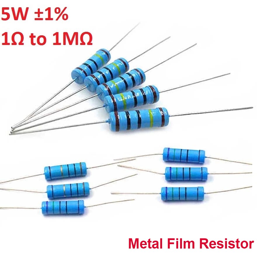 5W Big Power Metal Film Resistor ±1% - ( 1 Ohm to 1M Ohm ) Full Range of Values