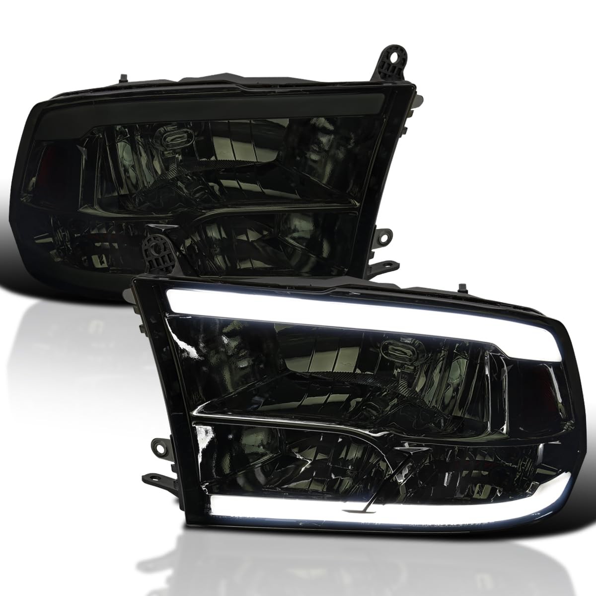 Smoke LED Strip Quad Style Headlights