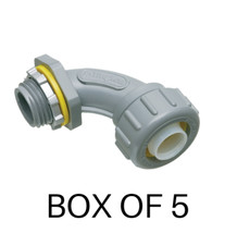 Box of 5 Arlington NMLT90125 PVC Liquid-Tite 1-1/4″ 90 Degree Connector picture
