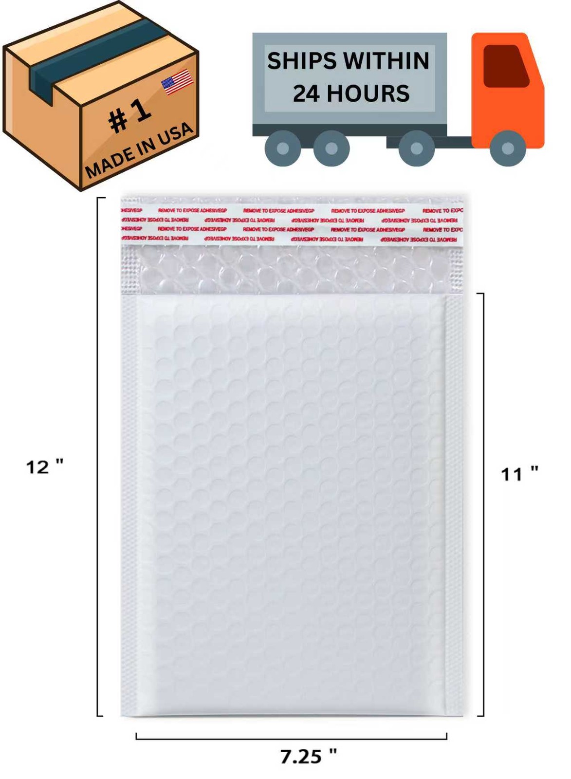 400PCS #1 Poly Bubble Mailers Mailing bags Padded Shipping Envelopes 7.25x12