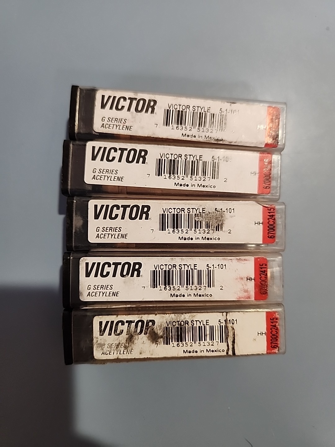 5-pk size   5-1-101  Victor Acetylene Cutting Tips.