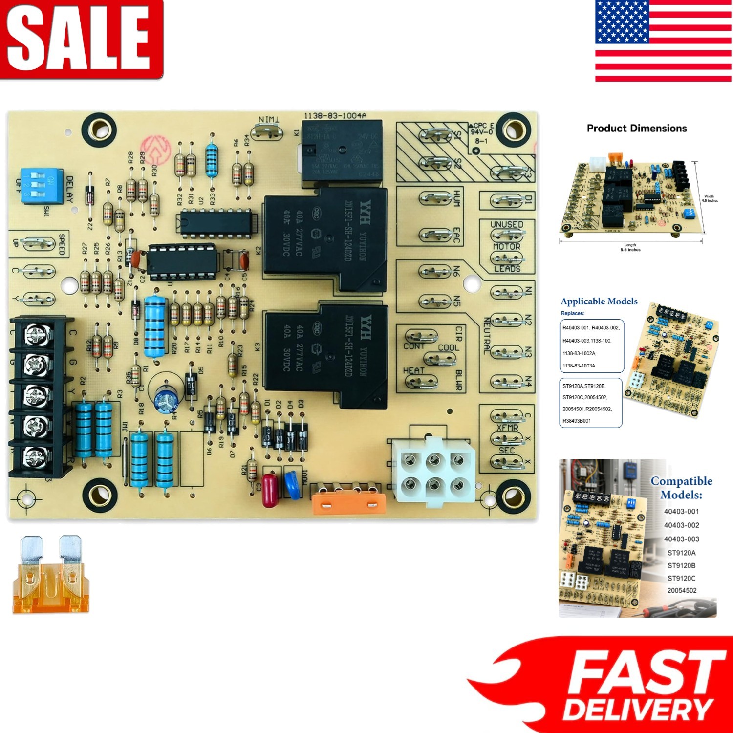 Effortless Installation Honeywell Furnace Control Board ST9120C for HVAC Systems