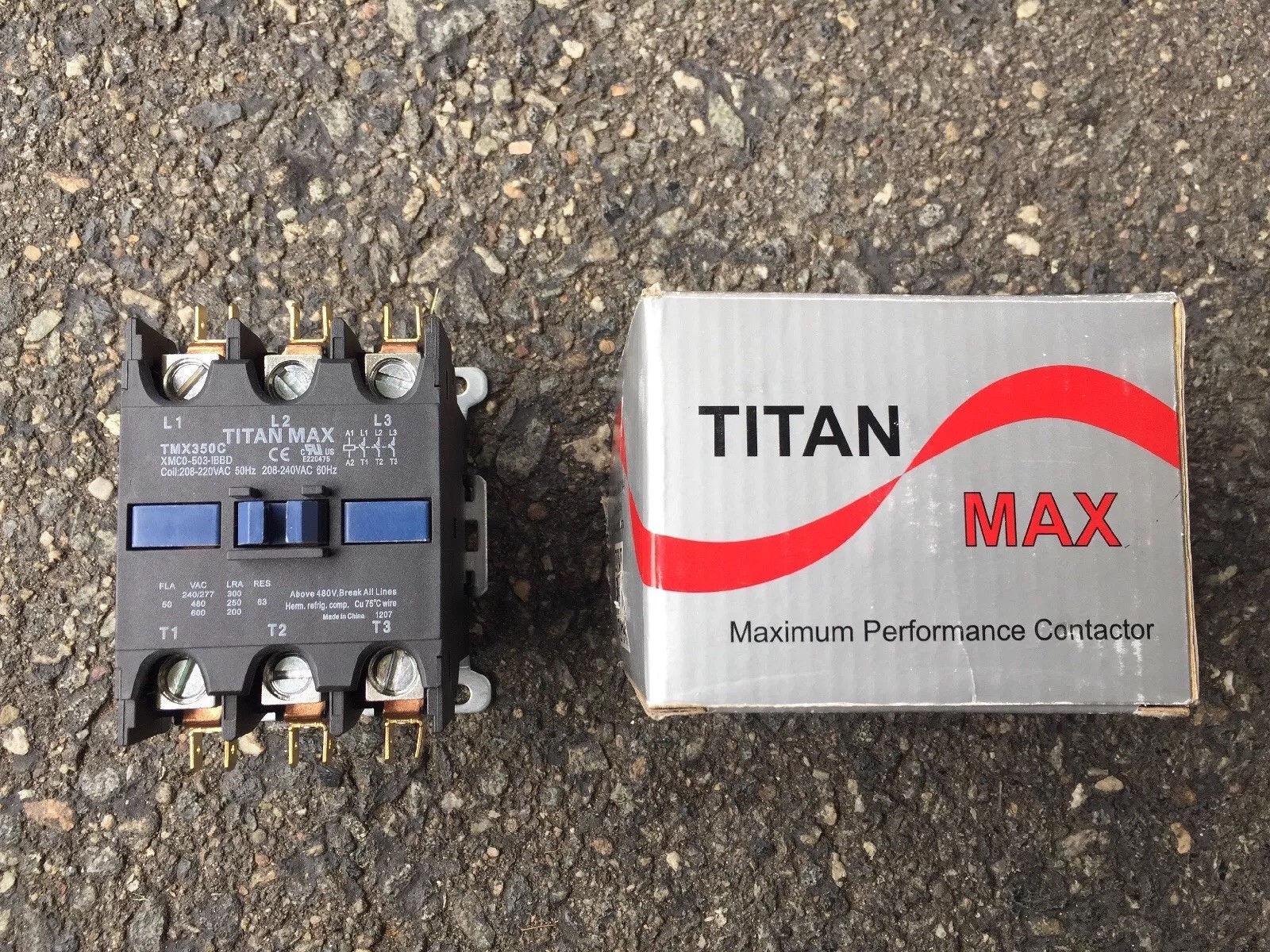 Titan Max TMX350C Definite Purpose Contactor 3 Pole 50 FLA 208-240V Coil NEW