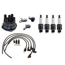 Tune-Up Kit, Spark Plugs, Wiring Set, & Distributor Cap Fits Massey Ferguson picture