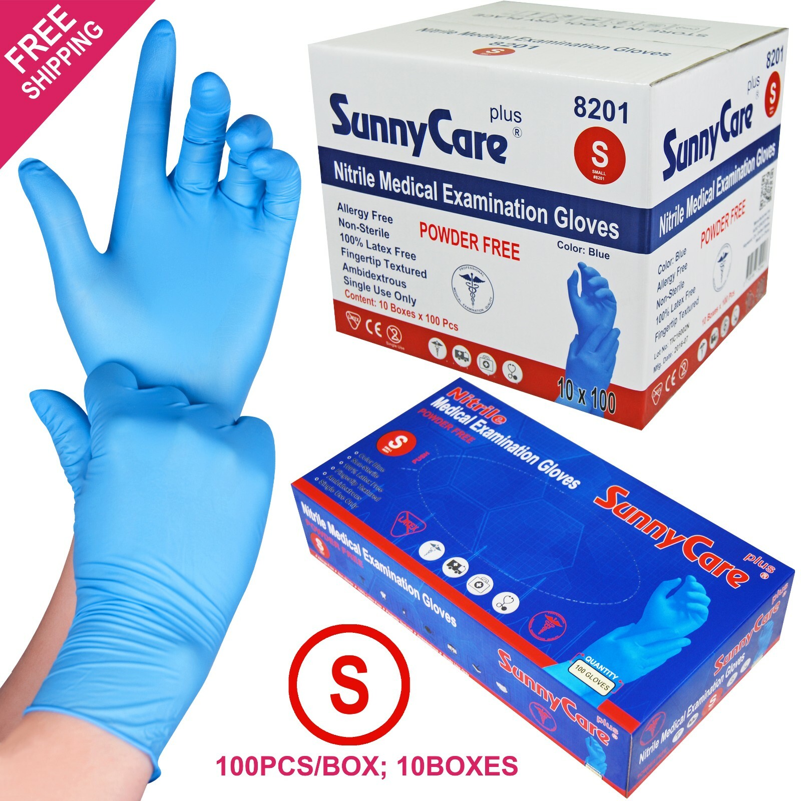 1000 SunnyCare #8201 Nitrile Exam Gloves Chemo-Rated (Powder Free Vinyl Latex) S 1000 SunnyCare #8201 Nitrile Exam Gloves Chemo-Rated (Powder Free Vinyl Latex) S