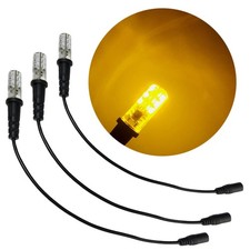 3 Pack Amber Special Effects led 12 Volts dc with Foam Wood mounting Cable So... picture