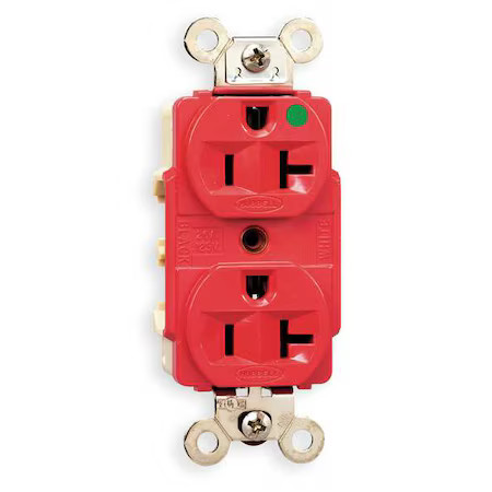 Hubbell Wiring Device-Kellems Hbl8300red Duplex Straight Blade Receptacle,