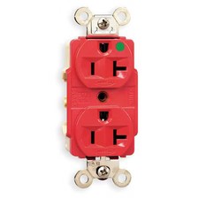 Hubbell Wiring Device-Kellems Hbl8300red Duplex Straight Blade Receptacle, picture
