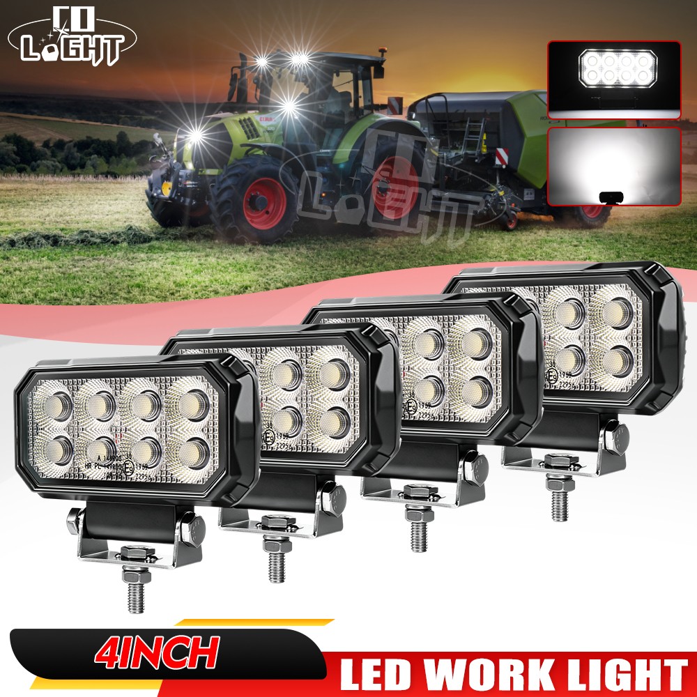 4pcs 80W LED Work Lights Cab Driving Lamp Flood for Case IH John Deere Tractor
