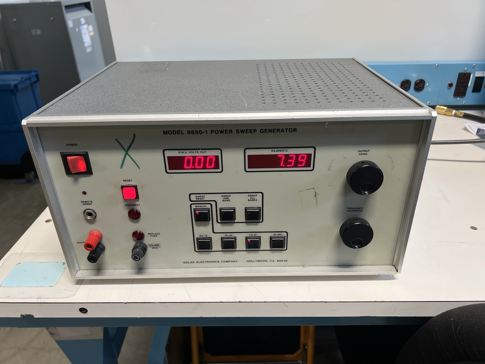 Solar Electronics 8850-1 Power Sweep Generator 30Hz-100kHz Powers On AS-IS