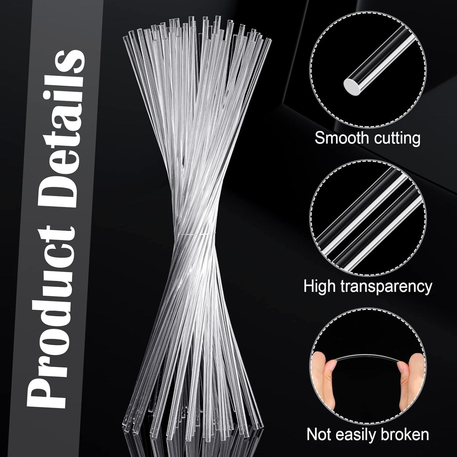 120 Pcs 12 Inch Clear Acrylic Rods 3Mm Diameter round Acrylic Dowel Rods for DIY