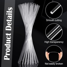 120 Pcs 12 Inch Clear Acrylic Rods 3Mm Diameter round Acrylic Dowel Rods for DIY picture