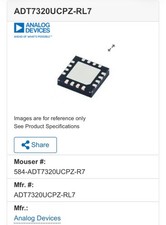 Analog Devices x50 ADT7320UCPZ-RL7 Digital Temperature Sensor ICs 16-LFCSP New picture