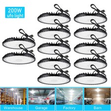12Pcs UFO Led High Bay Light 200W Industrial Commercial Factory Led Shop Light picture