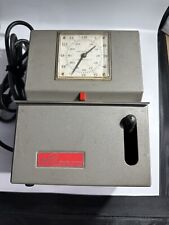 Vintage Lathem Corporation  Punch Time Clock Recorder, 2 Keys. Keeps Good Time. picture