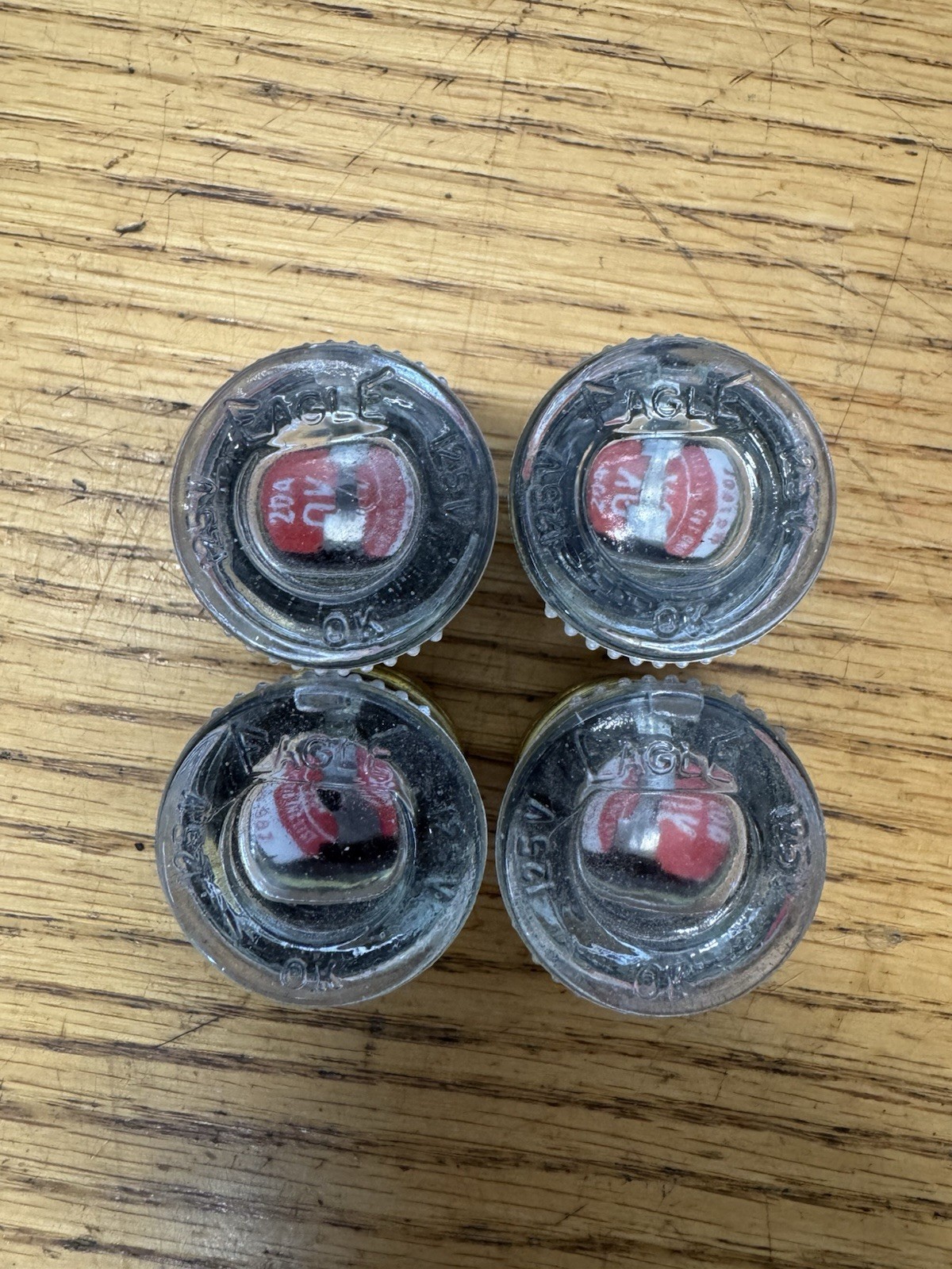 NOS #690 EAGLE 4-pack Glass Plug Fuses 20-Amp 125-volt USA New Old Stock vintage