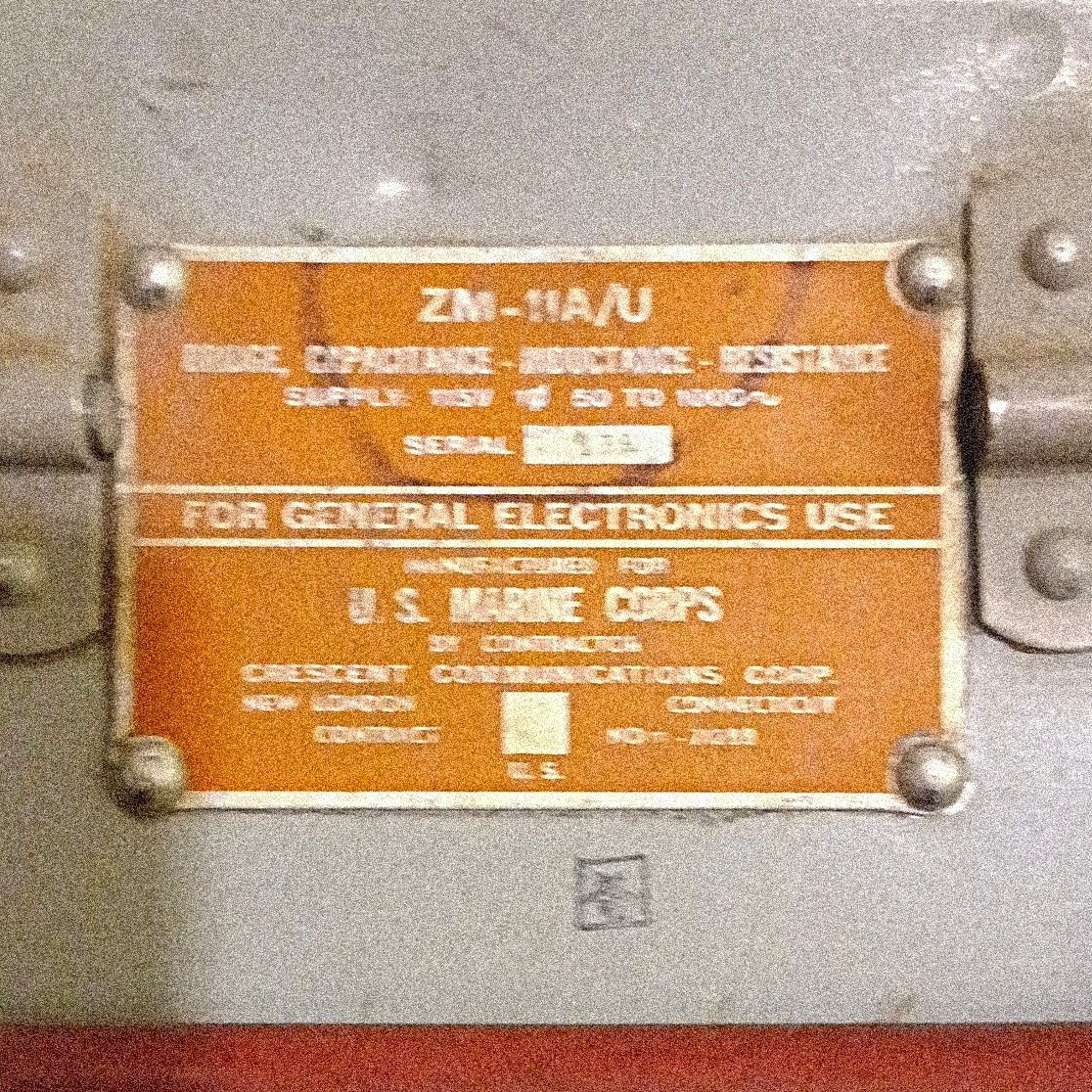 1952 Navy Marines  ZM-11A/I Bridge Capitance Inductance Resist Vintage Military