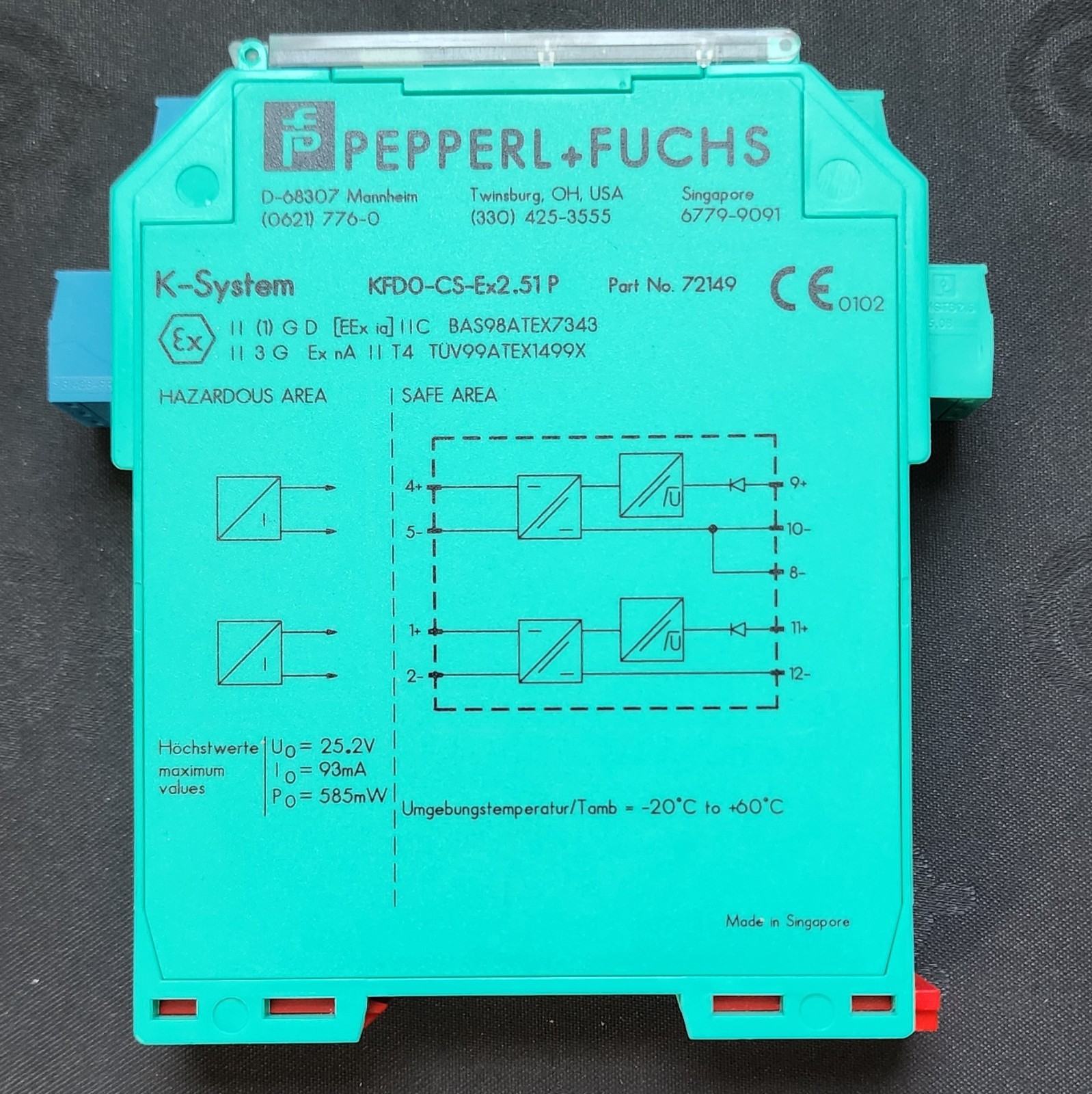 PEPPERL+FUCHS KFDO-CS-Ex2.51P K-SYSTEM - (Part #72149) - TESTED PEPPERL+FUCHS KFDO-CS-Ex2.51P K-SYSTEM - (Part #72149) - TESTED