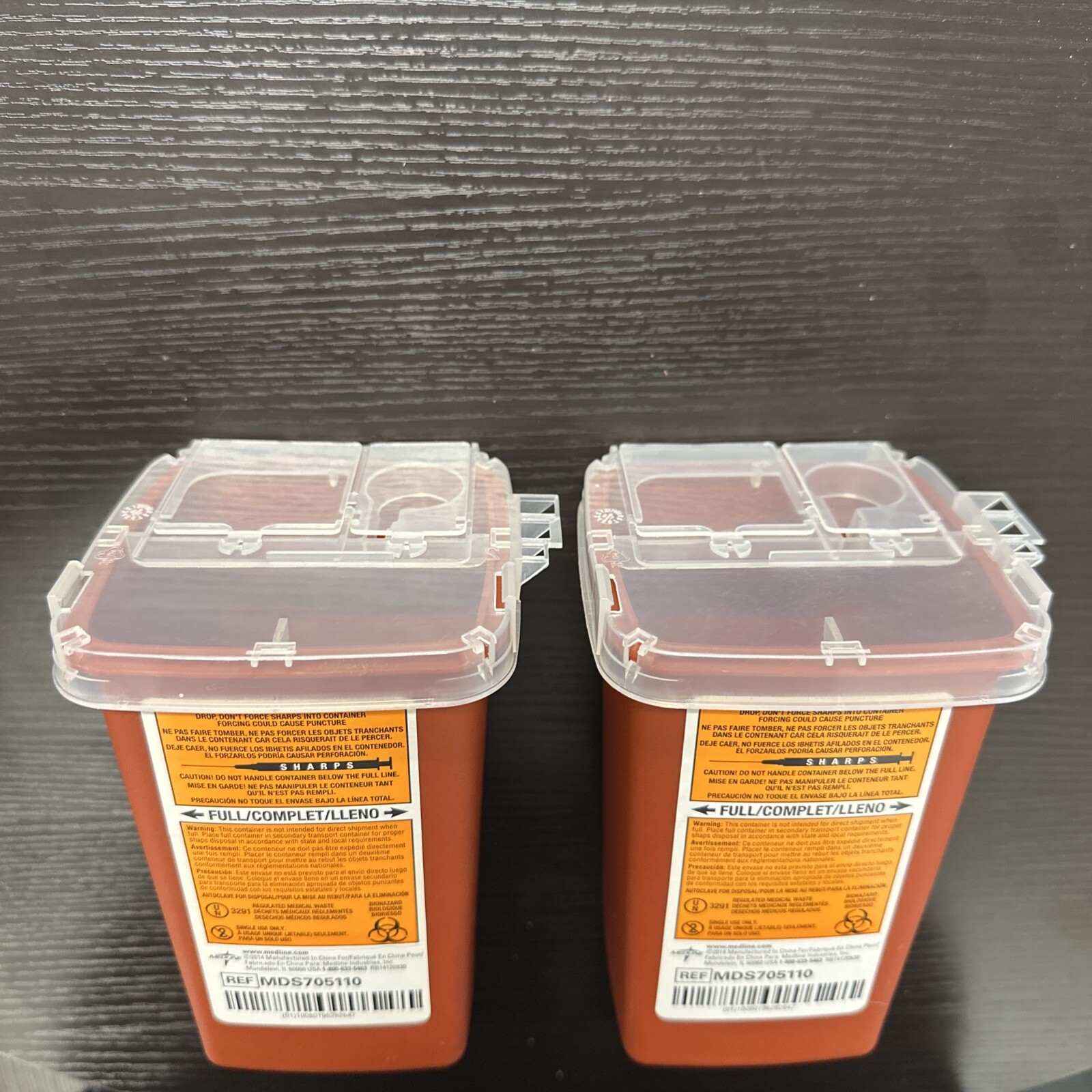 Sharps Container Biohazard Needle Disposal Medline 1 Quart Size Tattoo - 2 PACK