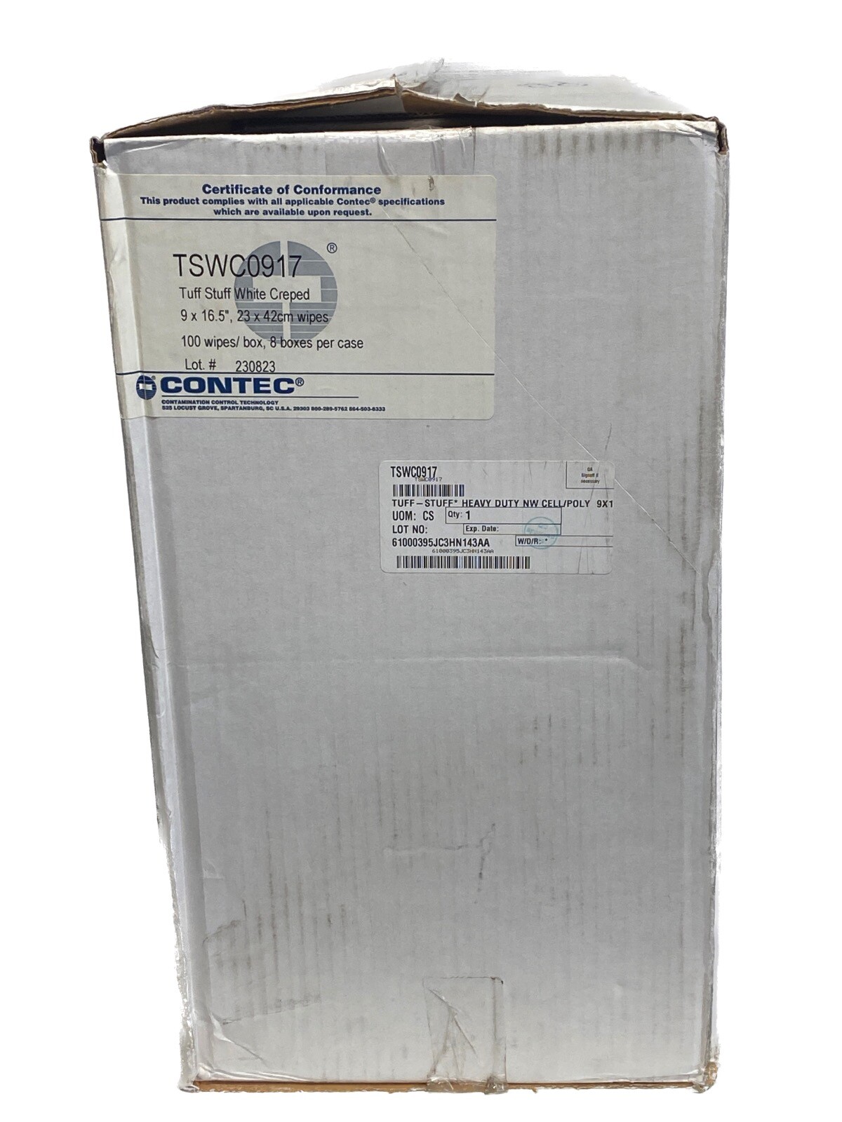 (800/Cs) CONTEC Tuff Stuff Heavy Duty Cell/Poly Task Wipes 9\