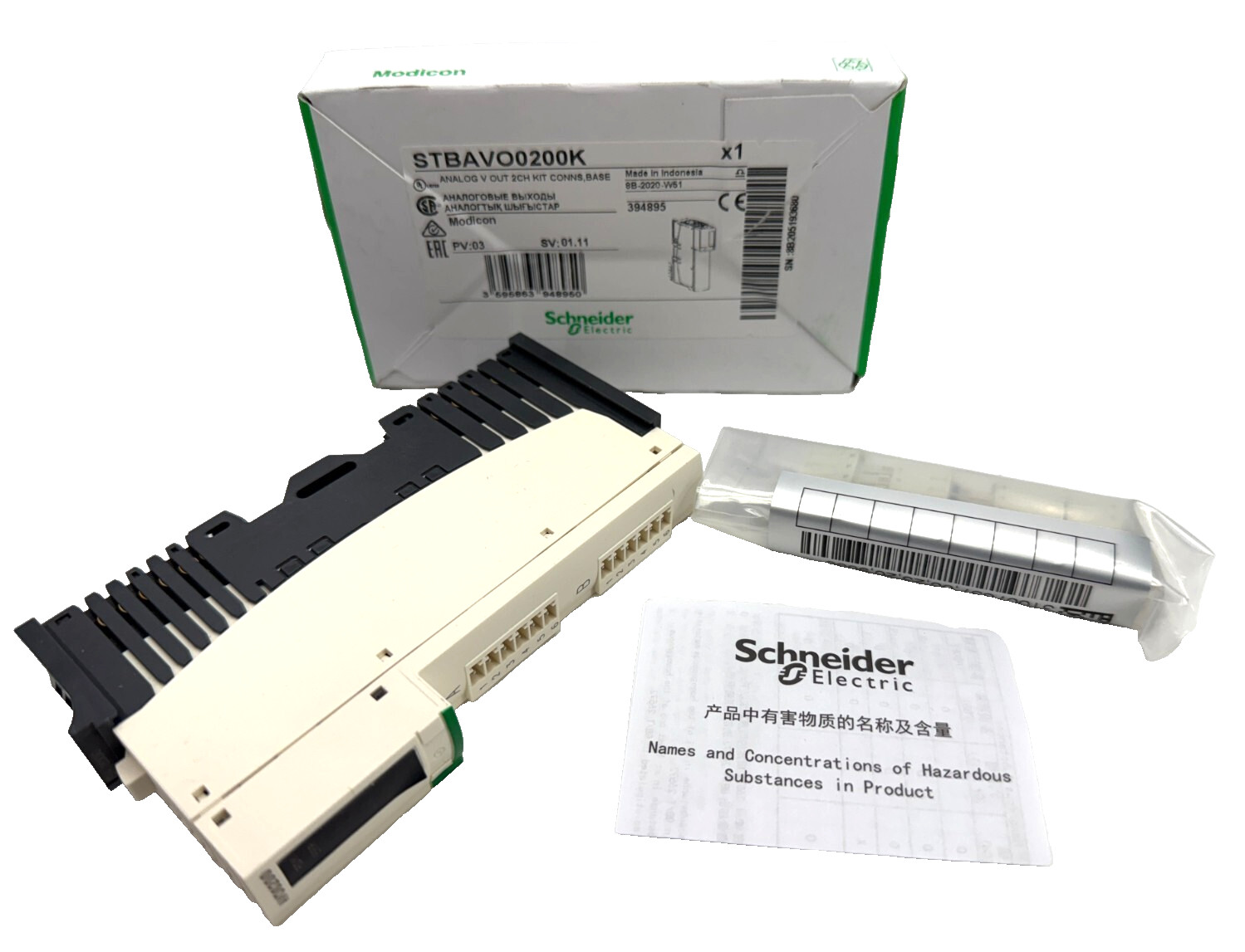 Schneider Electric STBAVO0200K Modicon Analog Output Kit, 2CH Conns, Base