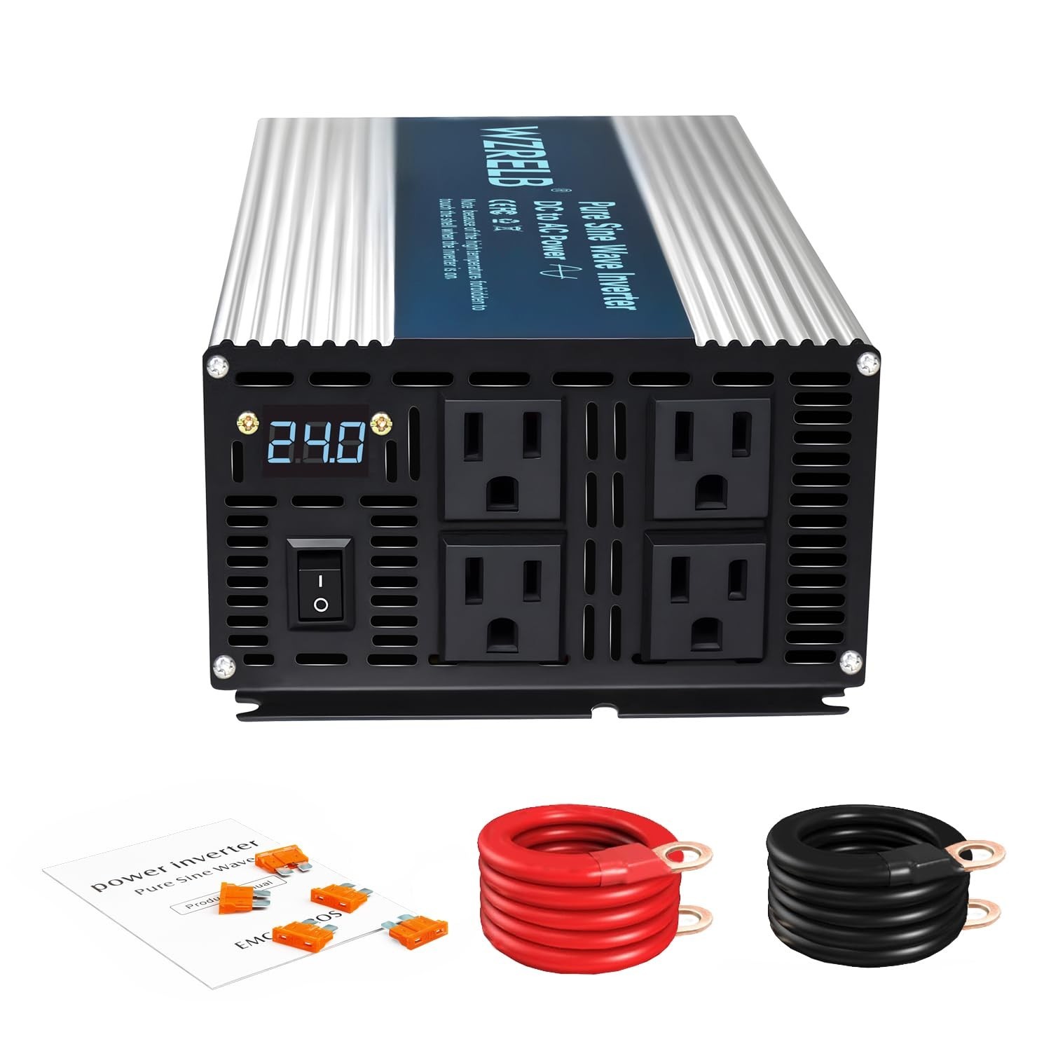 WZRELB 2000W Pure Sine Wave Inverter 24V DC to 110V 120V AC Power Converter w... WZRELB 2000W Pure Sine Wave Inverter 24V DC to 110V 120V AC Power Converter w...