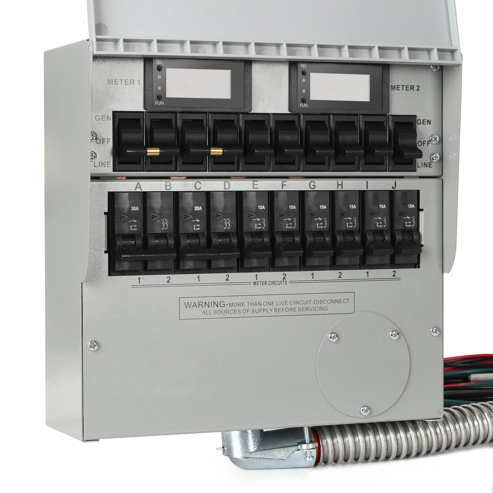 Generator Transfer Switch,50A Pro/Tran2 10-Circuit 2 Manual Switch,Marked