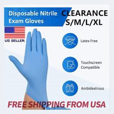 1000Gloves 4 Mil Disposable Blue Nitrile Glove  S/M/L/XL CLEARNACE Bulk Discount picture